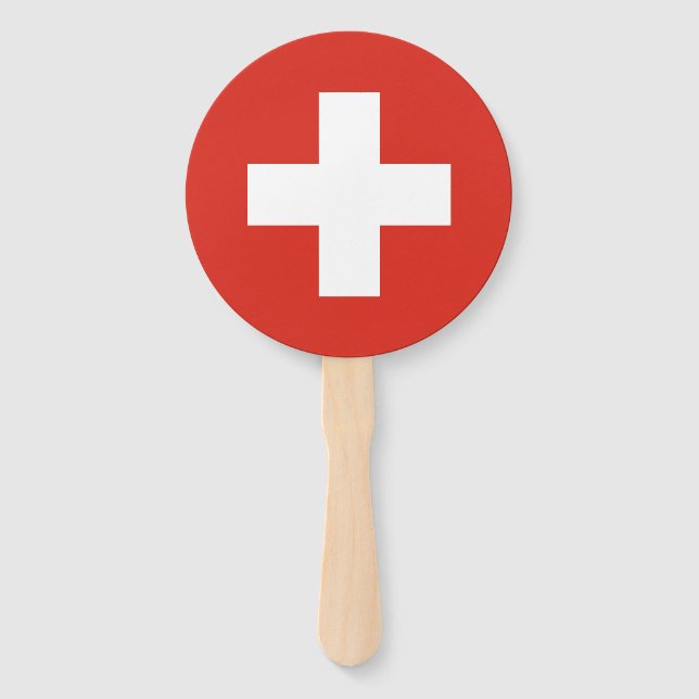 Éventail Drapeau de la Suisse (Devant)