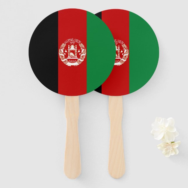 Éventail Drapeau de l'Afghanistan (Devant et derrière)