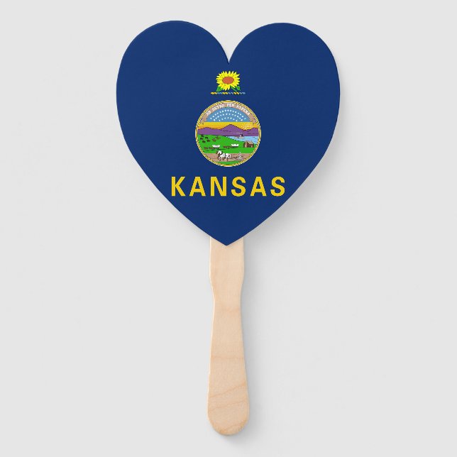 Éventail Drapeau de l'État du Kansas (Devant)