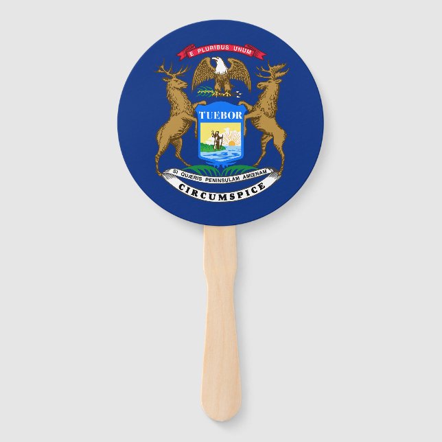 Éventail Drapeau de l'État du Michigan (Devant)