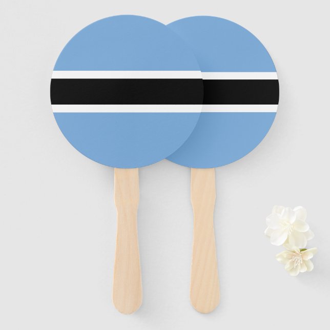 Éventail Drapeau du Botswana (Devant et derrière)
