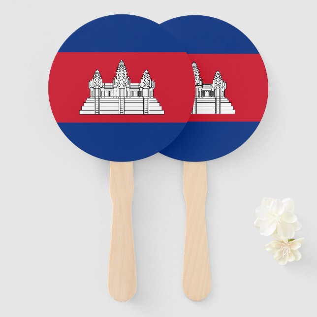 Éventail drapeau du Cambodge (Devant et derrière)