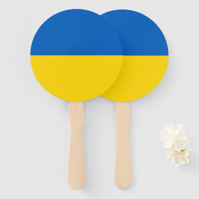 Éventail Drapeau ukrainien (Devant et derrière)