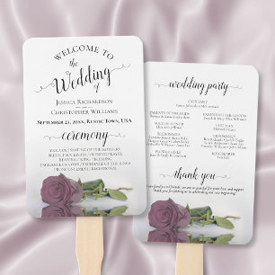 Éventail Dusty Mauve Rose Rose Élégant programme de mariage
