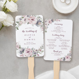 Éventail Dusty rose boho floral rustique programme de maria