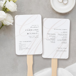 Éventail Élégance classique Script Monogramme Programme de 