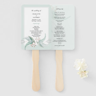 Éventail Elégant Boho Eucalyptus Fleurs aquarelle Art