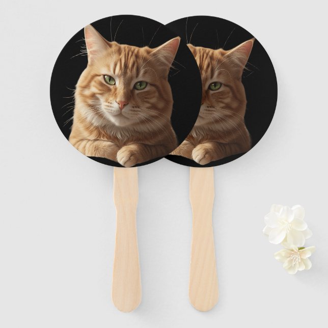 Éventail Elegant Cat Fan – Cool Style with Feline Flair (Devant et derrière)