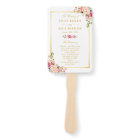 Élégant Chic Gold Pink Floral Wedding Programme