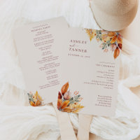 Élégant congé d'automne Programme de mariage d'aut