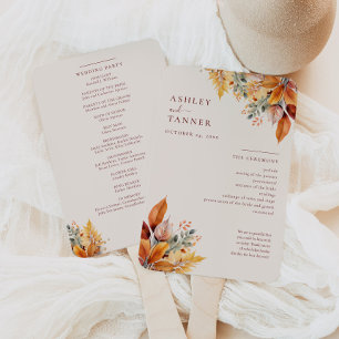 Éventail Élégant congé d'automne Programme de mariage d'aut