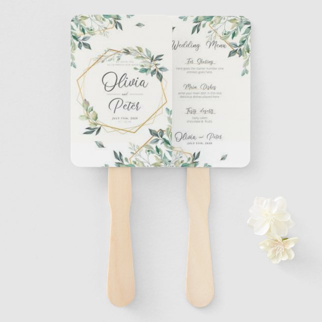 Éventail Élégant design moderne image de fleur (Devant et derrière)