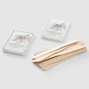 Éventail Élégant Faux Vellum Effet Superposition Mariage 