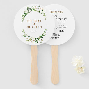 Éventail Elégant Mariage de verdure feuille Eucalyptus