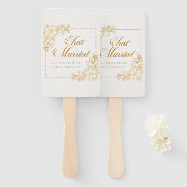 Éventail Élégant Mariage marié | Ventilateurs (Devant et derrière)
