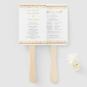 Éventail Élégant Motif d'or programme de mariage indien