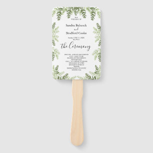 Éventail Élégant programme de cérémonie Mariage Eucalyptus