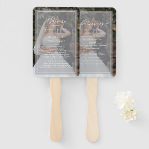 Éventail Élégant programme de mariage avec un script blanc