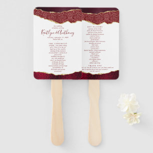 Éventail Élégant programme de mariage d'âge de Bourgogne et