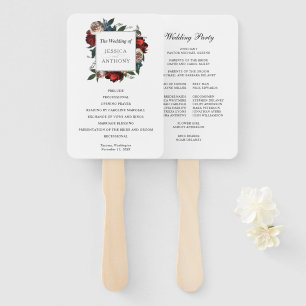 Éventail Élégant programme de mariage de cadres floraux