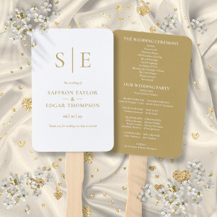 Éventail Élégant programme de mariage de Monogramme Or Mode