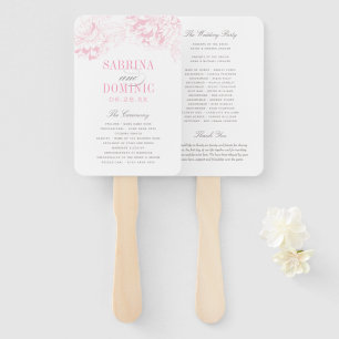 Éventail Élégant programme de mariage de pivoines florales 