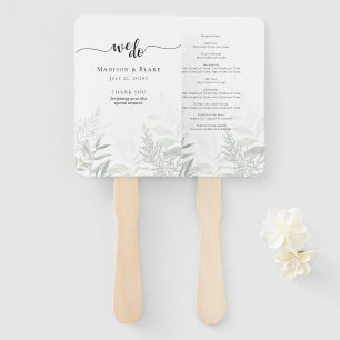 Éventail Élégant programme de mariage de verdure botanique