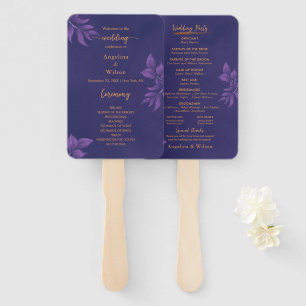 Éventail Élégant programme de mariage Emerald Purple Eucaly