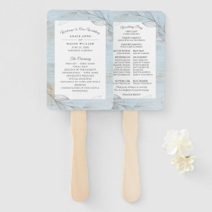 Éventail Élégant programme de mariage Feuille en argent