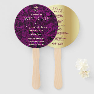 Éventail Élégant programme de mariage violet