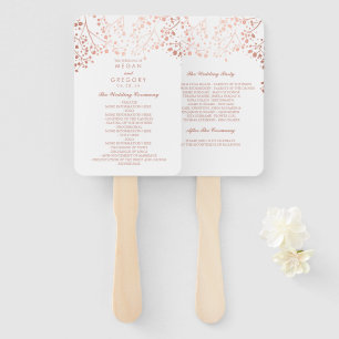 Éventail Élégant programme Rose Gold et White Wedding