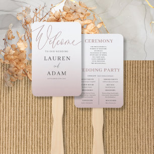Éventail Élégant Rose Gold Gradient & Mariage de calligraph
