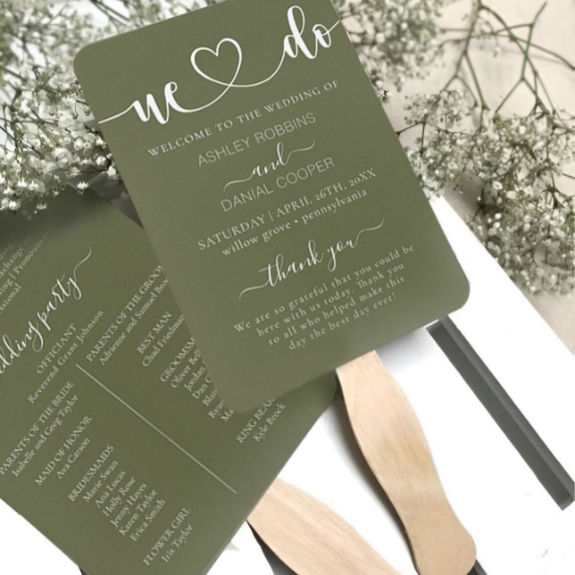 Éventail Élégant Sage Green Nous faisons Mariage Programme  (Créateur téléchargé)