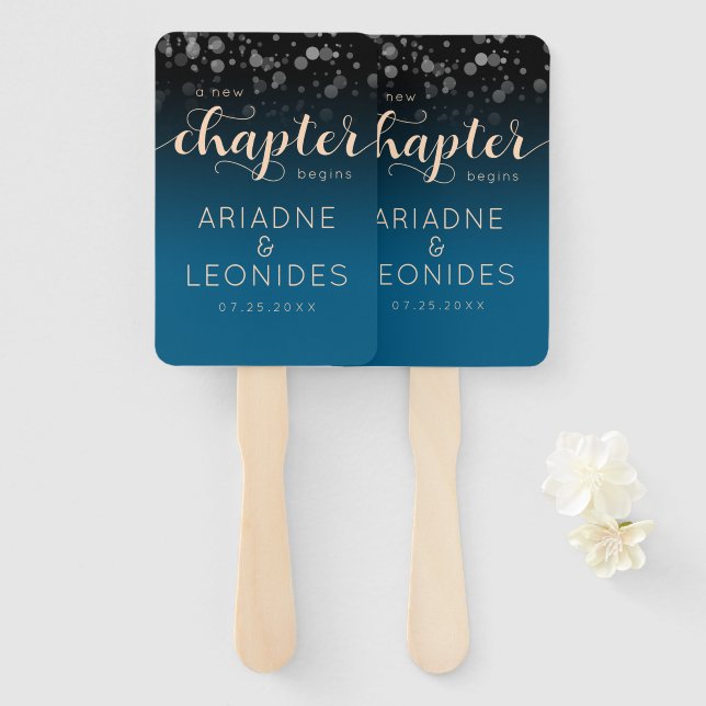 Éventail Elégante Pêche Océanique Bleu Mariage Un Nouveau C (Devant et derrière)