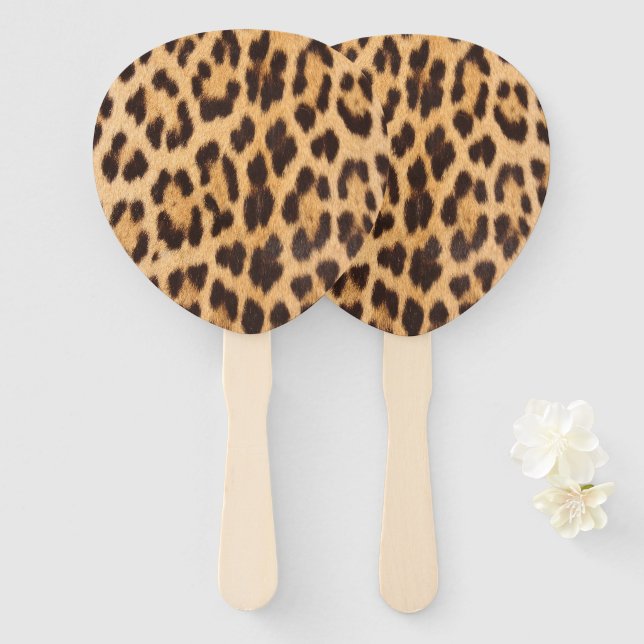 Éventail empreinte de léopard de la fête de safari sauvage (Devant et derrière)