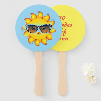 Éventail Ensemble de ventilateurs de fête imprimés Sun Emoj