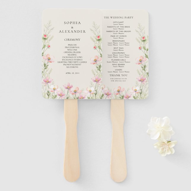 Éventail Ensemble de ventilateurs pour un mariage fleur sau (Devant et derrière)