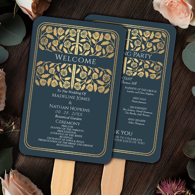 Éventail Épée dorée médiévale grise Programme de mariage ro (Créateur téléchargé)