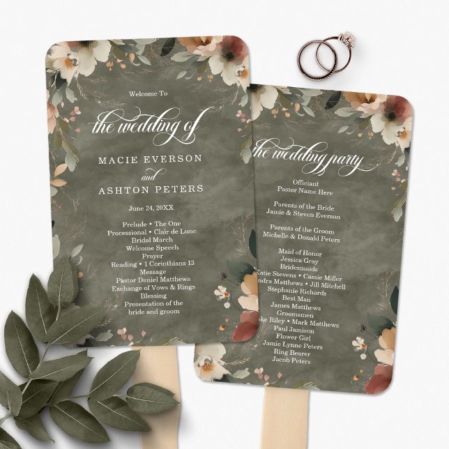 Éventail Ethereal Elegance Sage Whisper Wedding Programme (Step into a world where love and nature intertwine, with our Ethereal Elegance Programs.)