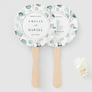 Éventail Ethereal Eucalyptus Gold Programme de mariage vert
