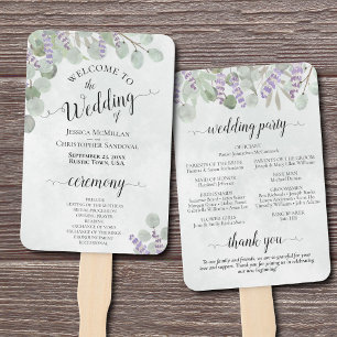 Éventail Eucalyptus & Lavender Elegant Wedding Program