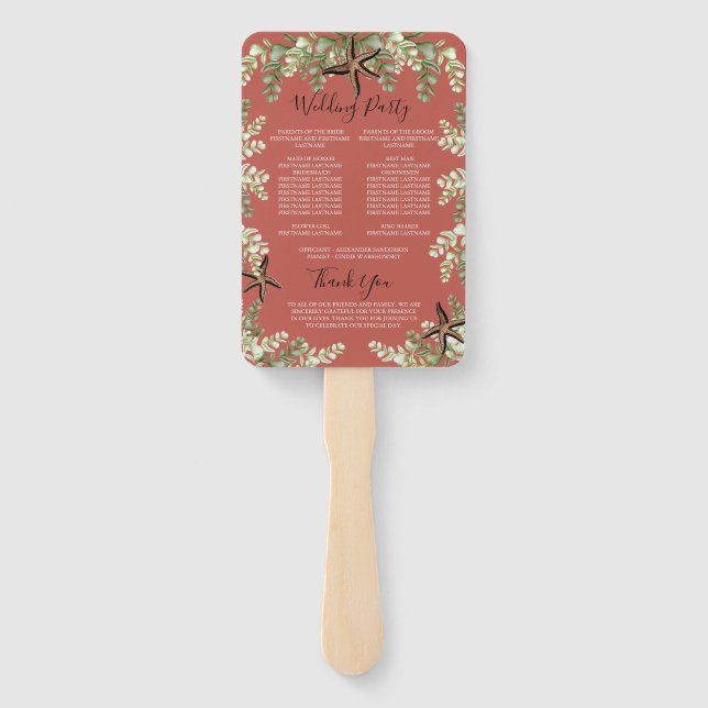 Éventail Eucalyptus Starfish Automne Terre d'automne (Dos)