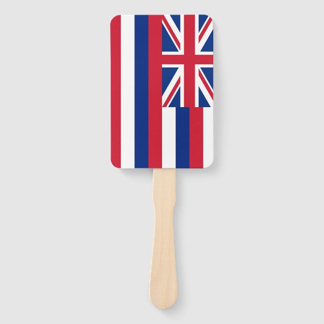 Éventail Fan à main avec drapeau d'Hawaii, USA (Devant)