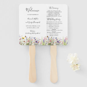 Éventail fan du programme de mariage d'été fleur sauvage