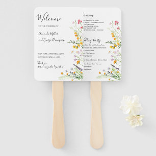 Éventail fan du programme de mariage fleur sauvage