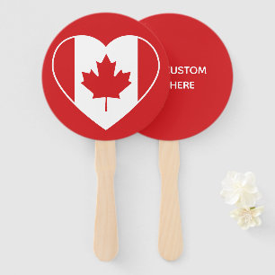 Éventail Fans de main de texte personnalisé Canada Love
