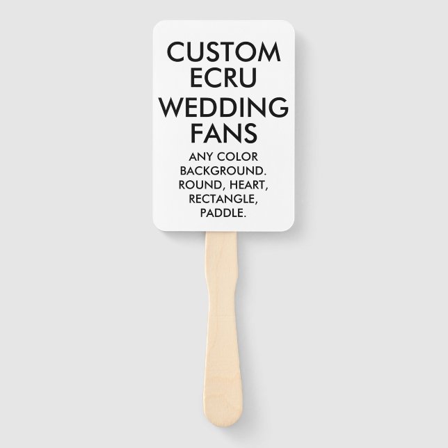Éventail FANS MARIAGE RECTANGLE ECRU personnalisé 10 (Devant)