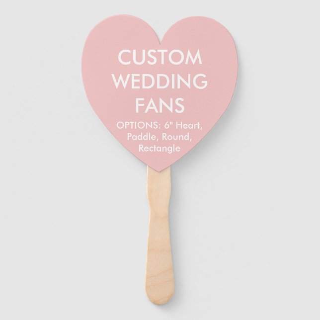 Éventail FANS MARIAGES Personnalisés BÉBÉ ROSE COEUR (Devant)