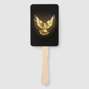 Éventail Faux Gold Foil Peace Dove en noir