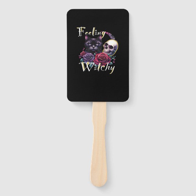 Éventail Feeling Witchy Black Cat Classic T-Shirt (Devant)